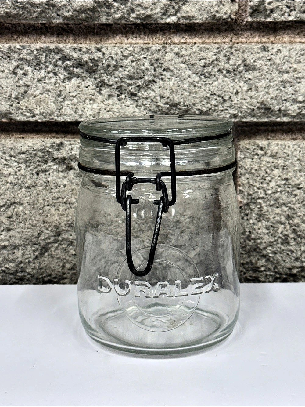 Vintage Duralex France Clear Glass Clamp Lid Storage Jar – Bail Closure